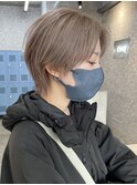 渋谷ハンサムショートレイヤーケアブリーチヘーゼルベージュ◆