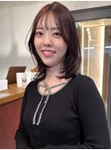 ミディアムレイヤー 透明感カラー くびれヘア 髪質改善