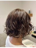 無造作ウェーブボブ