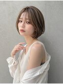 【アキヒロ】レイヤーショートボブ大人上品ハイライトグレージュ
