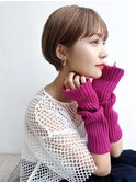 大人ショート 丸みひし形 前髪あり 丸顔面長エラ張り絶壁 K1031