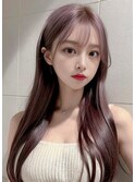 韓国ストレートヘア×ラベンダーアッシュ