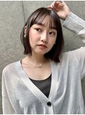 切りっぱなしボブ/レイヤー/骨格矯正カット/顔まわりカット