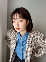 ユイル(Uil) 似合わせ小顔ボブ× ベージュカラーデザインカラー