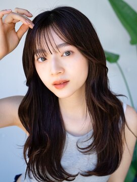 エインアンリー 明治神宮前(AIN.ANLY.) ☆ミディアムレイヤーカットダークアッシュ大人ガーリー韓国ヘア