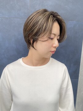 ネイロ 錦糸町(NeiRo) 小顔ショートボブハイライトカラーグレージュカラー白髪ぼかし