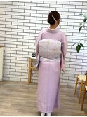 成人式ヘアセット大人可愛いヘアアレンジ着付け振袖セミロング
