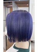 ぱつっとボブ×パープルブルー