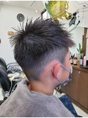 ツーブロックソフモヒ風＆アップバング