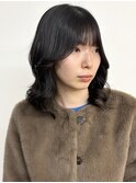【モリオ松戸　石山】大人可愛い黒髪セミディ前髪あり20代30代