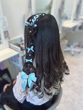 ヘアセットサロン ミント(Hair set salon MINT) 編みたらしお花×レースアップ