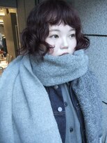 ダブ アオヤマ(DaB AOYAMA)&nbsp;【ブリーチなし】透明感たっぷり深めボルドー×ドライボブパーマ