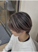 ハイライトカラーミルクティーベージュケアブリーチダブルカラー