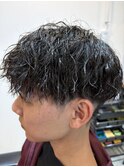 ツーブロック縦落ちツイスト