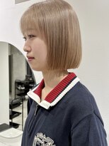 ラミエバイメルト 下北沢(lamie by melt) 春夏ケアブリーチミルクティーベージュボブレイヤー顔周り下北沢