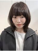 ダークラベンダーグレージュレイヤーカット韓国巻き顔周り0508