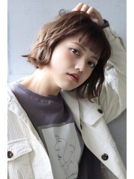 アンドヘアー 西葛西(&-HAIR) 切りっぱなしボブ×ワイドバング