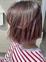 ヘアーサロン トランク(TRUNK) ダークなピンクベージュ　ベールカラー　透明感ツヤ感