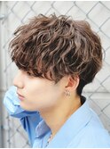 波巻きツイストスパイラルパーマ無造作韓国マッシュツーブロック