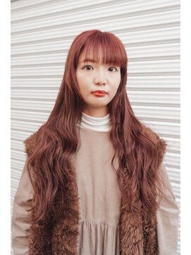 シカ(sica) ロングピンクレッドベージュカラー