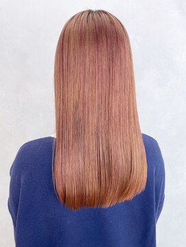 アイティー バイ アルバム 浦和店(IT by ALBUM) デザインピンクオレンジ_斜めバンググレージュカラー_ba461002