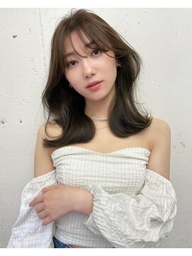 トイ(TOI) 韓国風フェイスレイヤーカット/シースルーバング/グレージュ