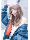 大人かわいい前髪セシルカットココアブラウンフリンジウェーブ