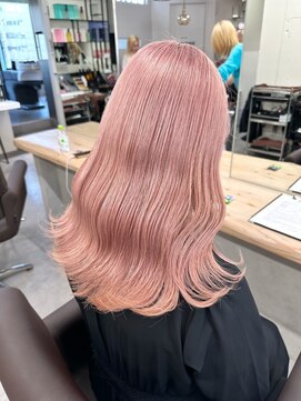 ベレーザ 渋谷(BELEZA) 7477ベビーピンクカシスレッドハイトーンカラー韓国ワンホンヘア