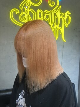 スパークスヘア(Sparks hair) ペールオレンジ！！黒染めから1回でこれ！！