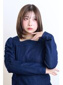 【人気カラー】グレージュ×内巻きミディアムボブ #40代髪型