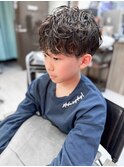 小学生のウエットパーマ