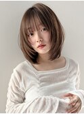 ナチュラルレイヤーボブ 内巻き