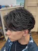 メルシー トータル ブランディング サロン(merci TOTAL BRANDING SALON) メンズフェザーパーマ 毛流れセンターパートツーブロック