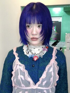 スリット(slit) 色落ちまで可愛い パープルボブレイヤー
