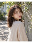 シースルーバング×ミルクティーベージュ×髪質改善