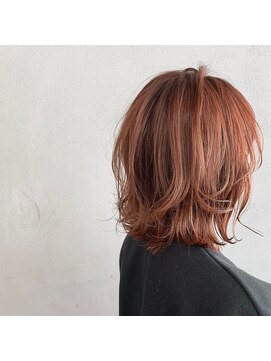 タグ(#tag) #ピンクオレンジ×外ハネボブ