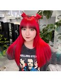 【RITZY】red×black☆エンドカラー☆レッドヘア☆ハーフツイン