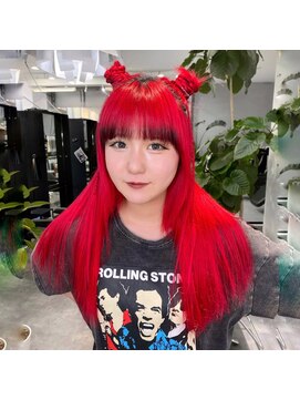 リッチ(RITZY) 【RITZY】red×black☆エンドカラー☆レッドヘア☆ハーフツイン