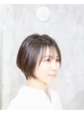 ショートボブ  黒髪/グレーベージュ/レイヤーロング/前髪パーマ