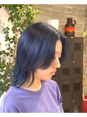 ネイビーカラーブルーカラーブルージュブリーチカラーウルフ
