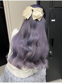 8094ラベンダーパープルハイトーンダブルカラーレイヤーカット