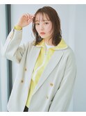 顔まわりカット×ニュアンスパーマ風スタイル