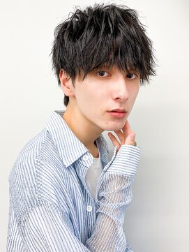 アンメリーアン(Ann merry ann) 大人男性ナチュラルパーマビジカジ清潔感アッシュブラック