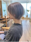Say.ショートボブホワイトグレージュミニウルフ細めハイライト