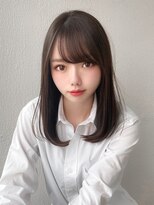 アフロート トウキョウ(AFLOAT TOKYO) 小顔前髪顔まわりカットミディアムストレート10代20代30代40代