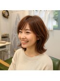 エアリー感漂う秋色ミディアムショート