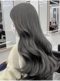 ミルクティーベージュブリーチなしダブルカラーレイヤーカット