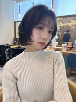ロンドアベニール 北千住(Lond avenir)&nbsp;ミルクティーベージュ/レイヤーボブ韓国巻き顔周りカット/北千住