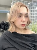 ミルクティーベージュダブルカラーハイトーンレイヤーカット韓国
