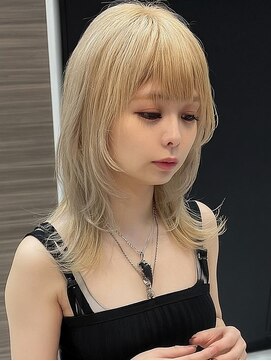 エル オオサカ 心斎橋店(L. OSAKA) ミディアム/ブロンド/ベージュ/ミルクティ/ダブルカラー
